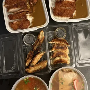 Katsu curry combo with gyoza &amp; ramen
