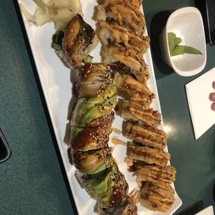 Crunch Spicy Tuna Roll and Dragon Roll