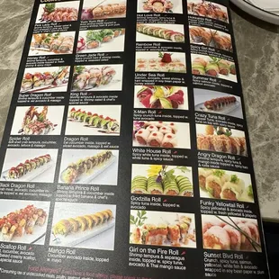 Speciality sushi items