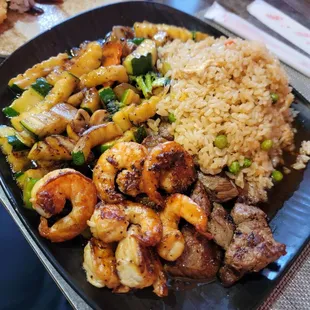 Shrimp and steak hibachi