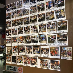 a wall full of photos