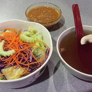 Side salad and soup