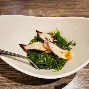 Octopus seaweed salad