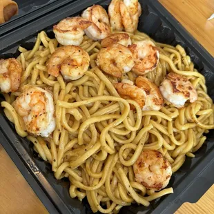 Hibachi shrimp yakisoba