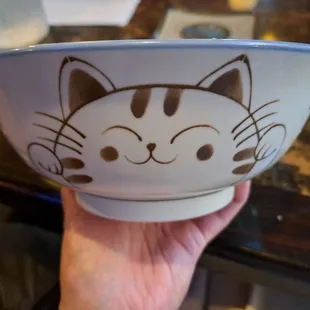 Cute kitty ramen soup bowl