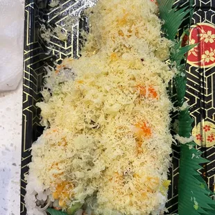 Sushi somewhere in there. Mostly a mouthful of crunchy.