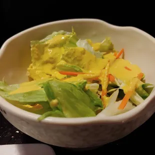 Salad with yum yum sauce