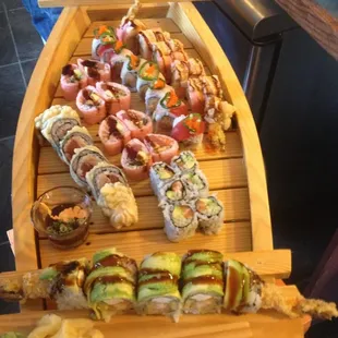 interior, sushi and sashimi