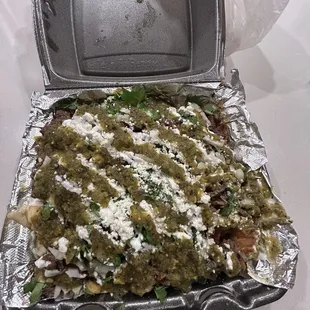 Asada fries but Half Tater Tots and Half Fries. Very good. Preferred the Tots over the Fries.