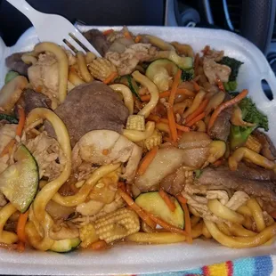 Huge take-out portion.Makes 2-3 meals actually for $14. Bargain.