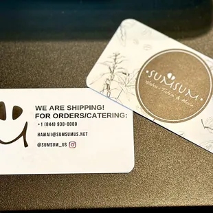 Business card. They ship!