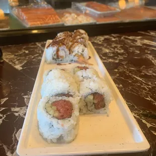 Lunch special - spicey tuna and SM24.Shrimp Crunch Roll