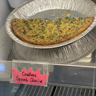 Crustless spinach quiche  June 2023