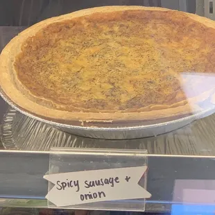 Spicy sausage and onion quiche  June 2023