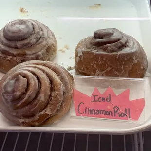 Iced cinnamon rolls  June 2023