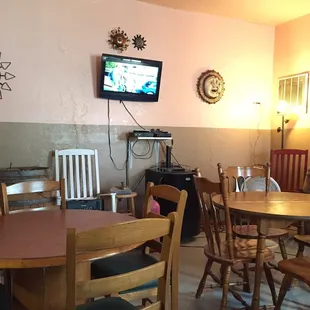 The inside has a very homey feel to it, like you stepped into a family members place