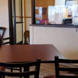 The inside dining room.