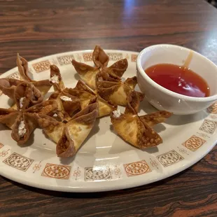 Cream cheese crab wontons.
