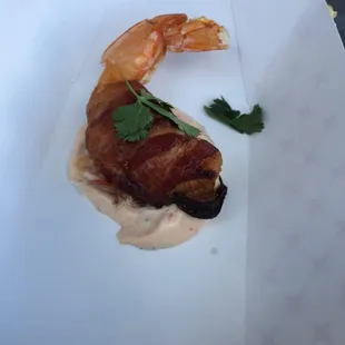 Bacon covered shrimp