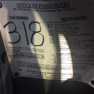 The price sheet he doesn't go by