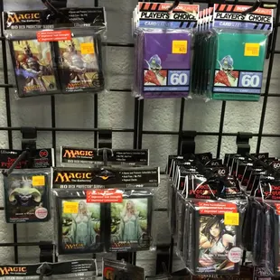 We carry many sizes and colors of card sleeves.