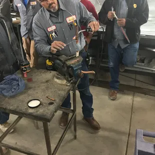 Monthly HVAC and Plumbing training session.  L.D. demonstrating a new product