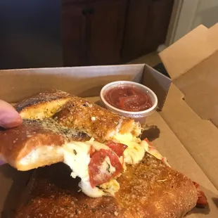 Calzone with pepperoni