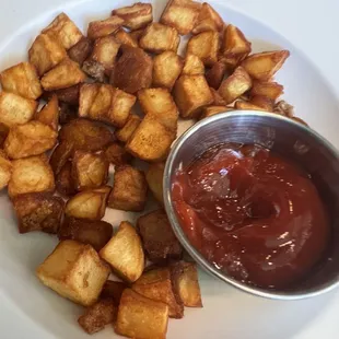 Hash brown potatoes on the side