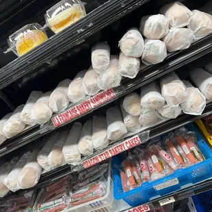 a variety of food items on shelves