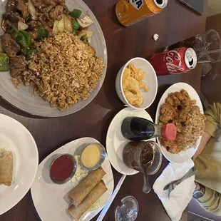 Peperred steak and Gen Tsao's.