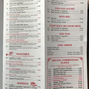 menu