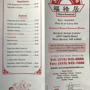 menu