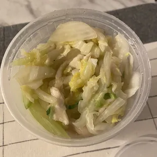 a bowl of cabbage