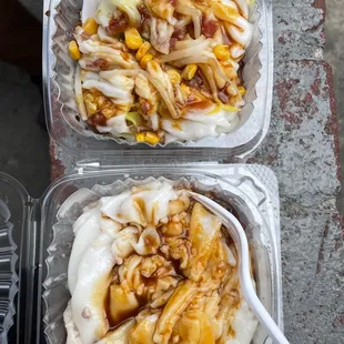 two containers of food