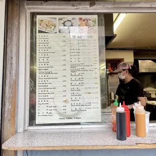 Menu and the kind/patient lady who took our orders!