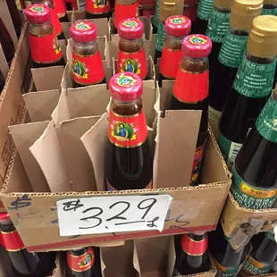 Lee Kum Kee Premium oyster sauce at $3.29 a bottle.