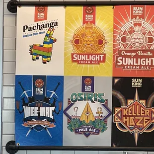 Locally brewed Draft menu, Sun King Brewing, Indianapolis Airport, Indiana