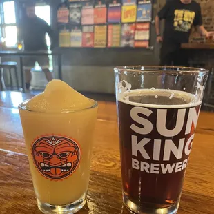 Fuzzy navel slush and Wee-Mac