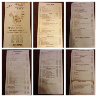 The new menu