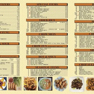 sushi and sashimi, menu