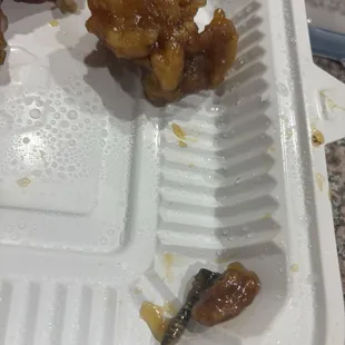 A screw found in the orange chicken came