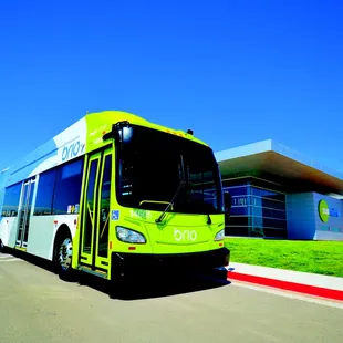 Brio bus in front of the Transit Operations Center