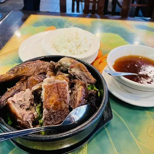 Plum sauce roasted duck