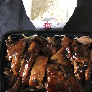 Teriyaki chicken with side of white rice