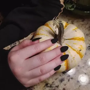 matte black stilleto nails my gf got for halloween.