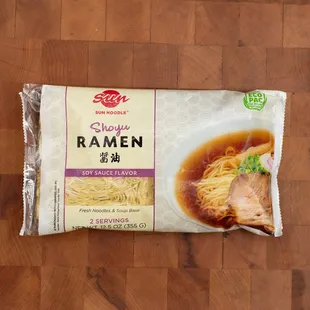 Sun Noodle Shoyu Ramen - 2 servings of noodles &amp; soup base.  Wavy noodles paired with a light, umami rich shoyu broth.