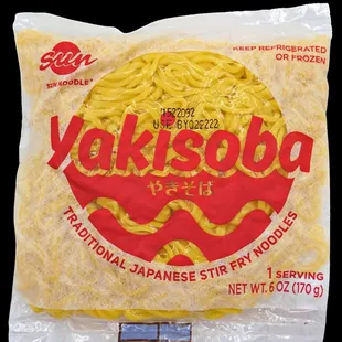Sun Noodle Yakisoba - 6oz. of noodles.  Thin, wavy yellow noodles perfect for stir-frying.