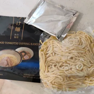 I chose the Seafood Tonkotsu Dipping Noodles. Just add a cup and a half of water to the silver packet for the dipping sauce!