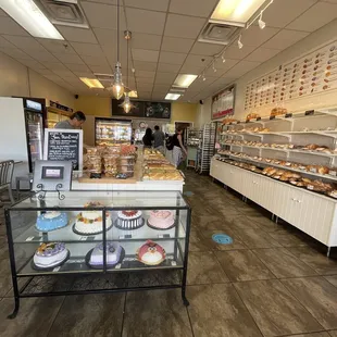 the interior of a bakery