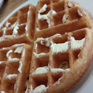 a waffle on a plate